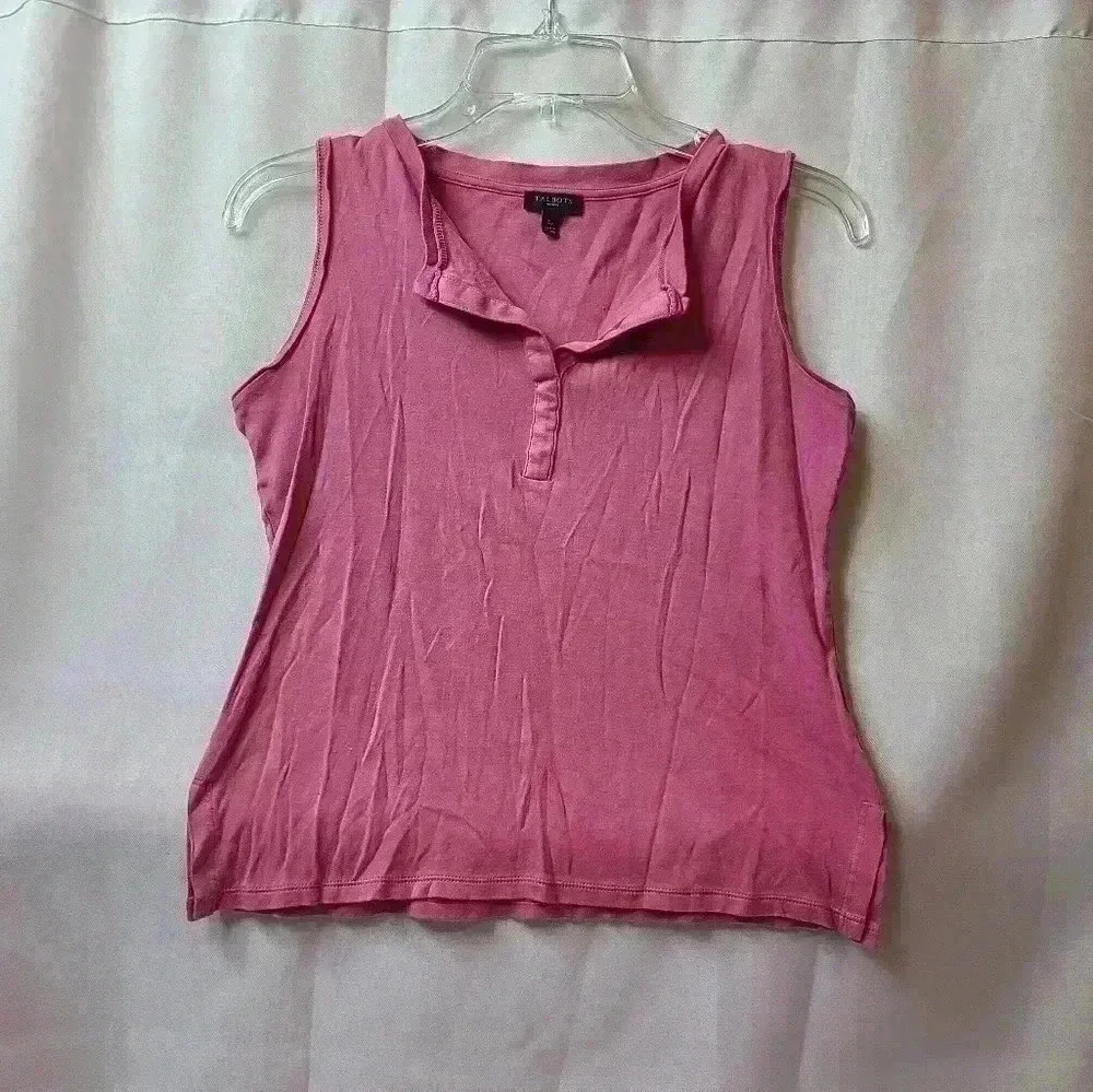 Talbots Small Petite Pink Sleeveless Blouse